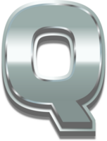 3d Silber Alphabet Brief q png