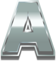 3d silver- alfabet brev en png