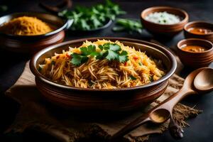 indio comida recetas para el semana. generado por ai foto