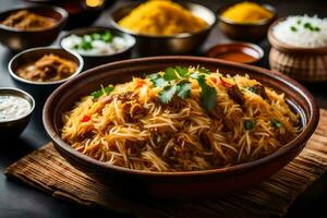 indian food in a bowl. AI-Generated photo