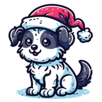 Beautiful Dog Wearing Santa Hat Clipart - Ai Generative png