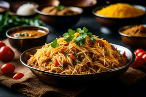 indian food in a bowl. AI-Generated photo