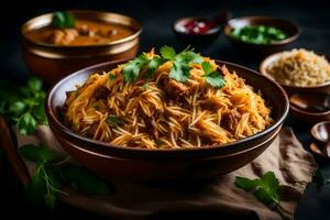 indian food in a bowl. AI-Generated photo