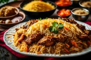 indian biryani - biryani - indian food - indian cuisine - ind. AI-Generated photo