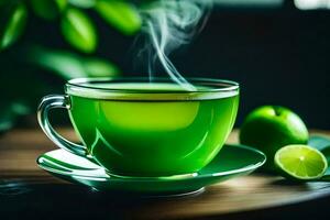 green tea, the hd wallpaper. AI-Generated photo