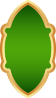 Ramadan d'oro telaio. islamico finestra forma. Arabo arco. musulmano Vintage ▾ confine per design con verde sfondo. indiano decorazione nel orientale stile. png