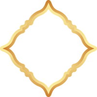 islamique d'or Cadre forme. Ramadan fenêtre avec ornement. Oriental décoration conception. arabe traditionnel élément et signe. png