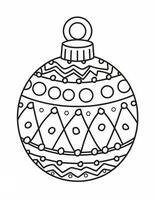 black and white coloring page for children with a Christmas tree bauble photo