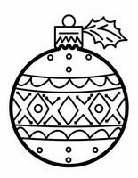 black and white coloring page for children with a Christmas tree bauble photo