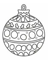 black and white coloring page for children with a Christmas tree bauble photo