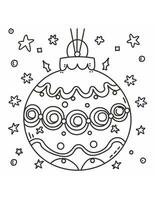 black and white coloring page for children with a Christmas tree bauble photo