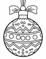 black and white coloring page for children with a Christmas tree bauble photo