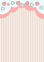 Cute background for a card made of pink and white hearts with hearts vector