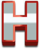 3D Elegant Red Alphabet Letter H png