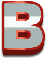 3D Elegant Red Alphabet Letter B png