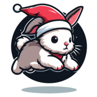 bellissimo coniglio indossare Santa cappello - ai generativo png