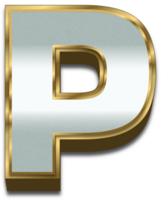 3d Gold Silber Gradient Alphabet Brief p png