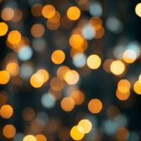 Blurred bokeh, bright lights, lighting on a dark background - AI generated image photo