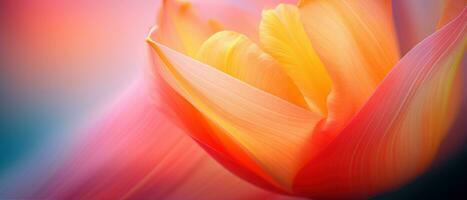 Macro view of vibrant tulips. AI Generative photo