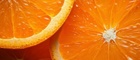 Macro shot of fresh orange segments. AI Generative photo