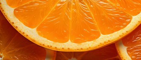 Macro shot of fresh orange segments. AI Generative photo