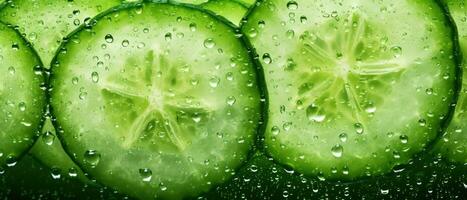 Close-up of a cucumber surface. AI Generative photo