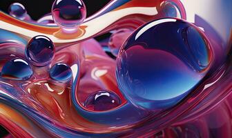 Vibrant liquid interplay in glass containers. AI Generative photo