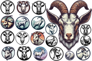 Beautiful Mountain Goat Clipart - Ai Generative png