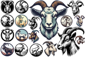 Beautiful Mountain Goat Clipart - Ai Generative png