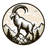 Beautiful Mountain Goat Clipart - Ai Generative png