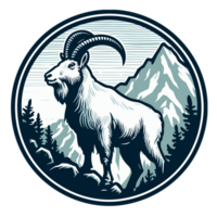 Beautiful Mountain Goat Clipart - Ai Generative png