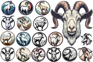 Beautiful Mountain Goat Clipart - Ai Generative png