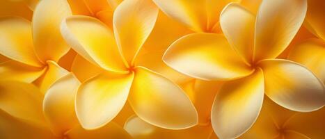 Macro capture of a Plumeria flower. AI Generative photo