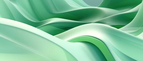 Aesthetically pleasing light green 3D geometric forms. AI Generative photo