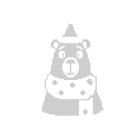 Knitted winter bear png