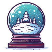 alberi e montagna dentro neve globo clipart - ai generativo png