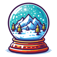 alberi e montagna dentro neve globo clipart - ai generativo png