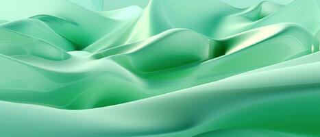 Aesthetically pleasing light green 3D geometric forms. AI Generative photo