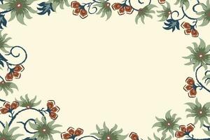 Floral embroidery frame border background vector