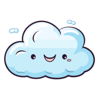 Kawaii Style Cloud Clipart - Ai Generative png