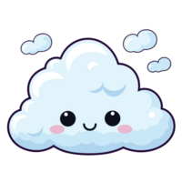 kawaii stijl wolk clip art - ai generatief png