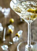 Two olive martini cocktails photo