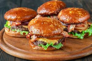 Batch of hamburgers photo