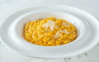 Portion of pumpkin risotto photo