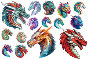 dragon tête clipart - ai génératif png