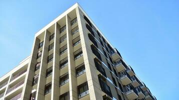 Modern European residential apartment buildings quarter. Abstract architecture, fragment of modern urban geometry. photo