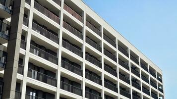 Modern European residential apartment buildings quarter. Abstract architecture, fragment of modern urban geometry. photo