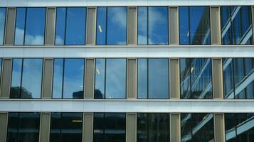 Modern building.Modern office building with facade of glass photo