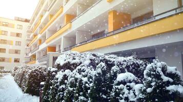 Modern European residential apartment buildings quarter. Abstract architecture, fragment of modern urban geometry. photo