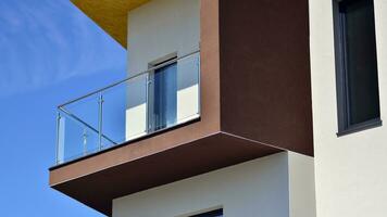 Modern European residential apartment buildings quarter. Abstract architecture, fragment of modern urban geometry. photo